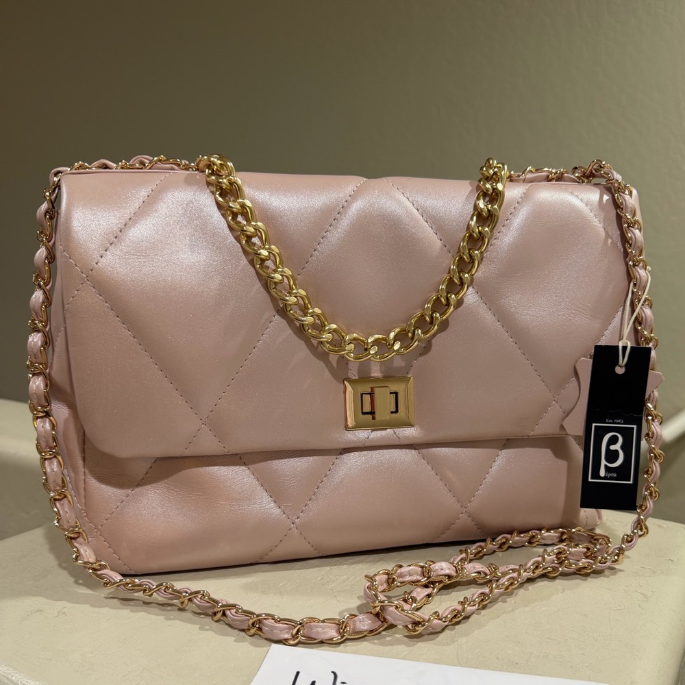 Virsa pink quilted leather crossbody bag